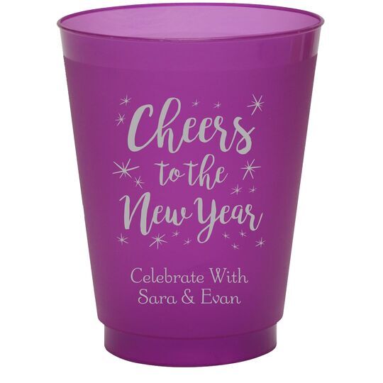 Cheers to the New Year Colored Shatterproof Cups